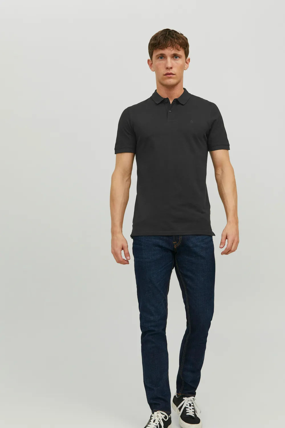Jack Jones Erkek Pamuklu Beyaz Polo Yaka Tişört 12136516