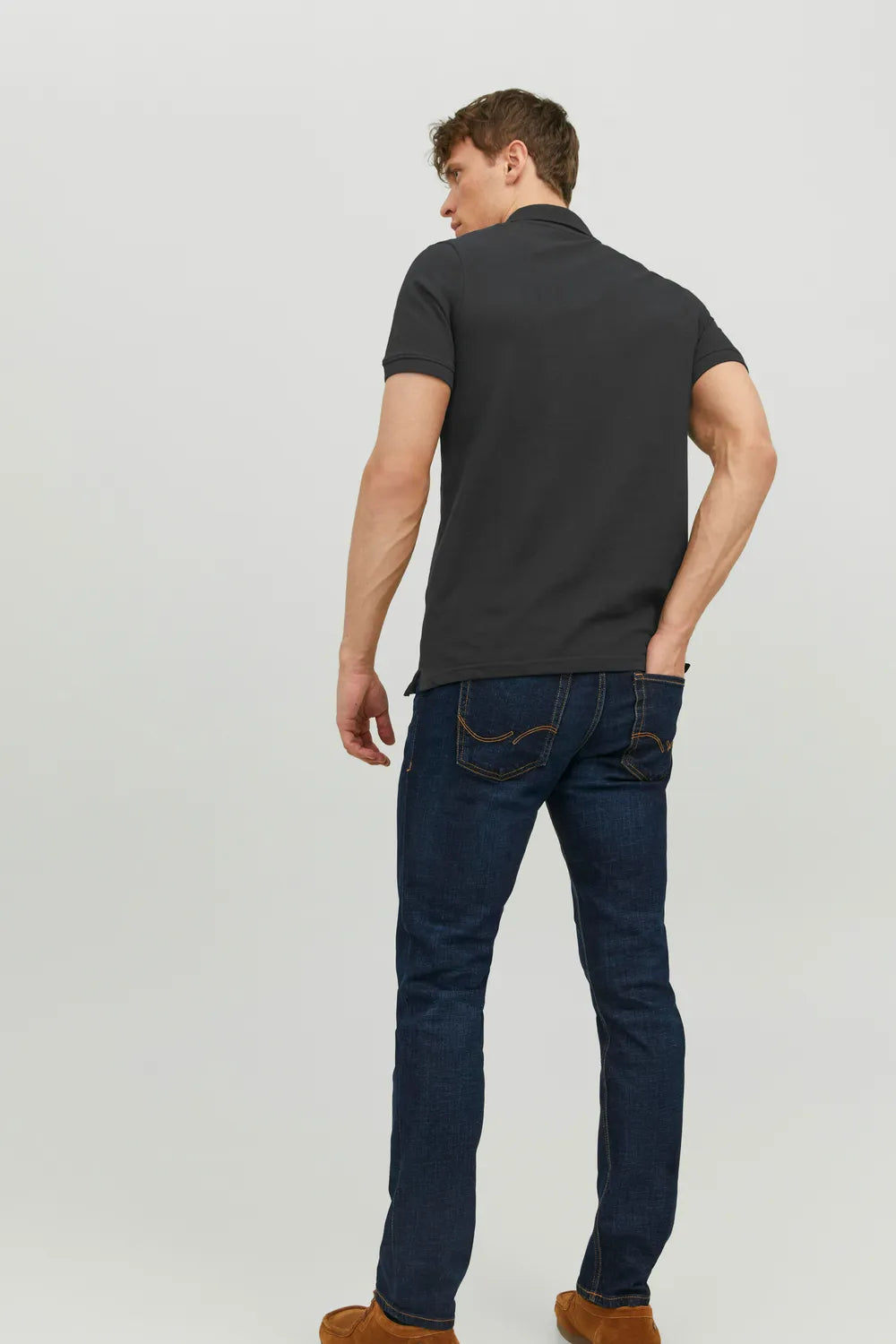 Jack Jones Erkek Pamuklu Beyaz Polo Yaka Tişört 12136516