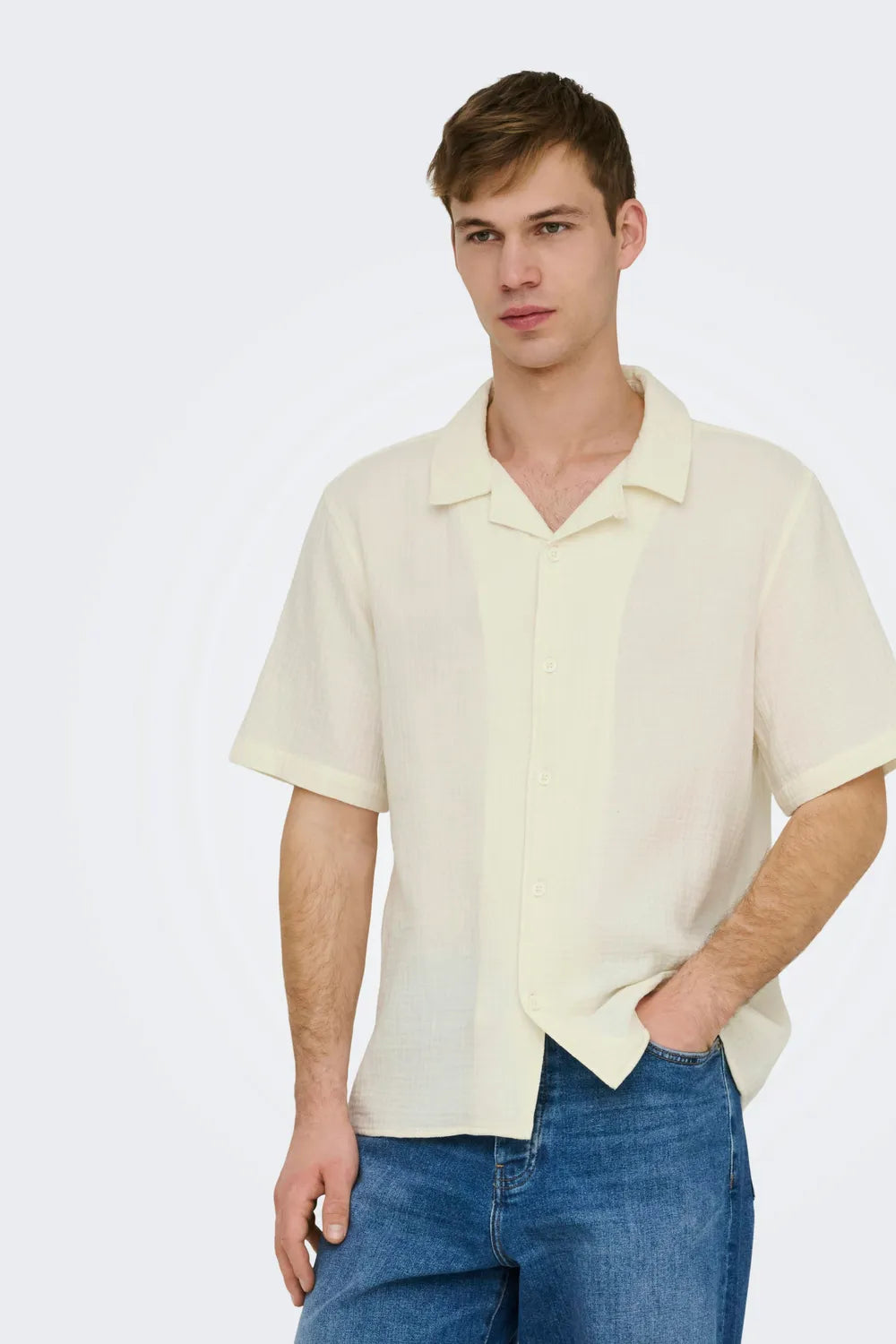 SHIRT - WITH SLEEVES MALE WOV CO100