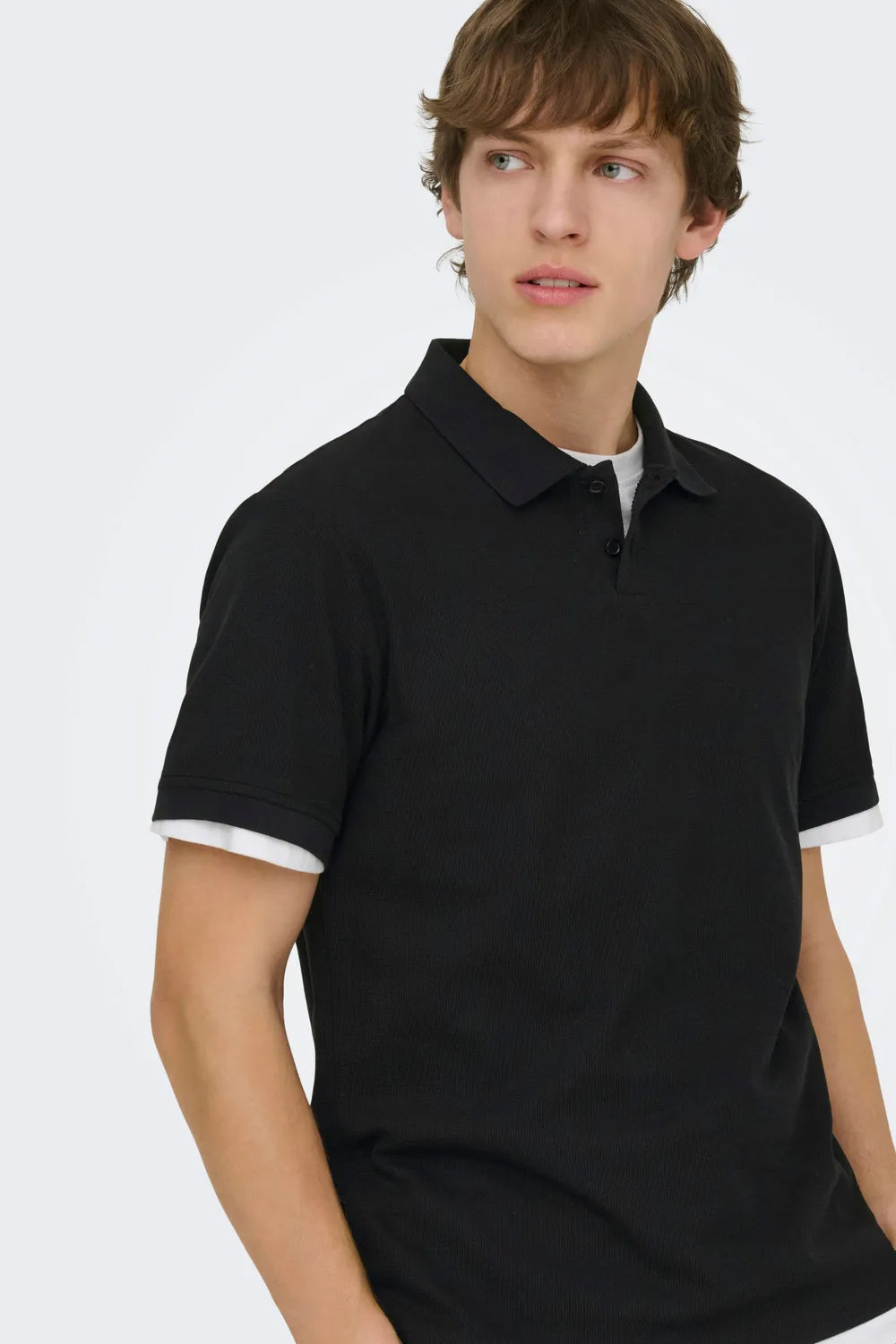 ONLY & SONS Erkek Siyah Polo Tişört 22035825