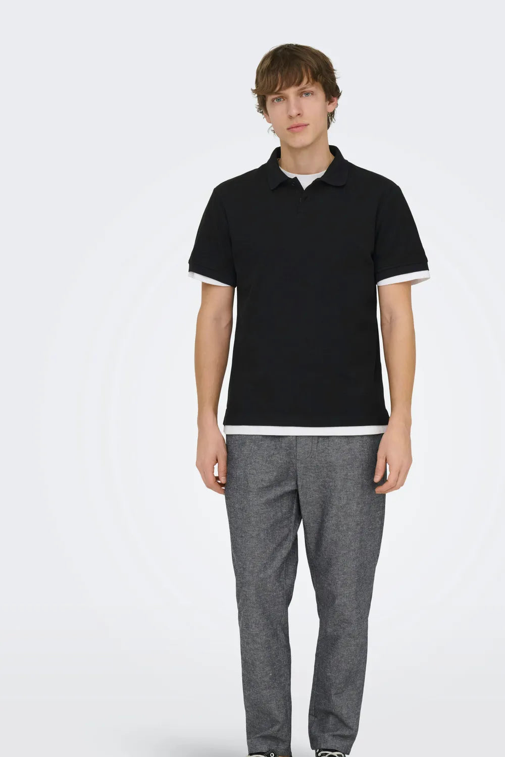 ONLY & SONS Erkek Siyah Polo Tişört 22035825