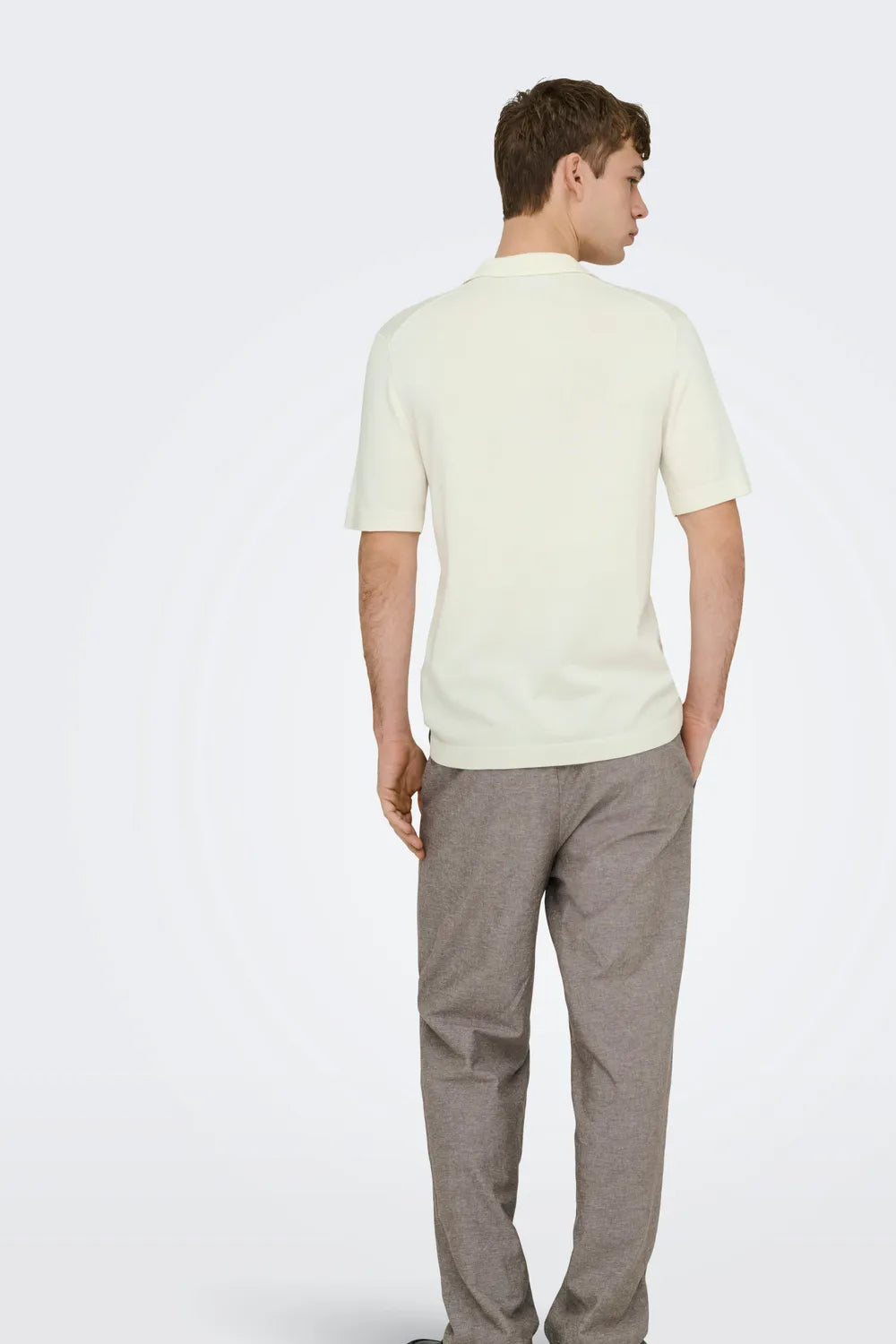 Only & Sons Erkek Bulut Beyazı Polo Yaka Tişört 22028606