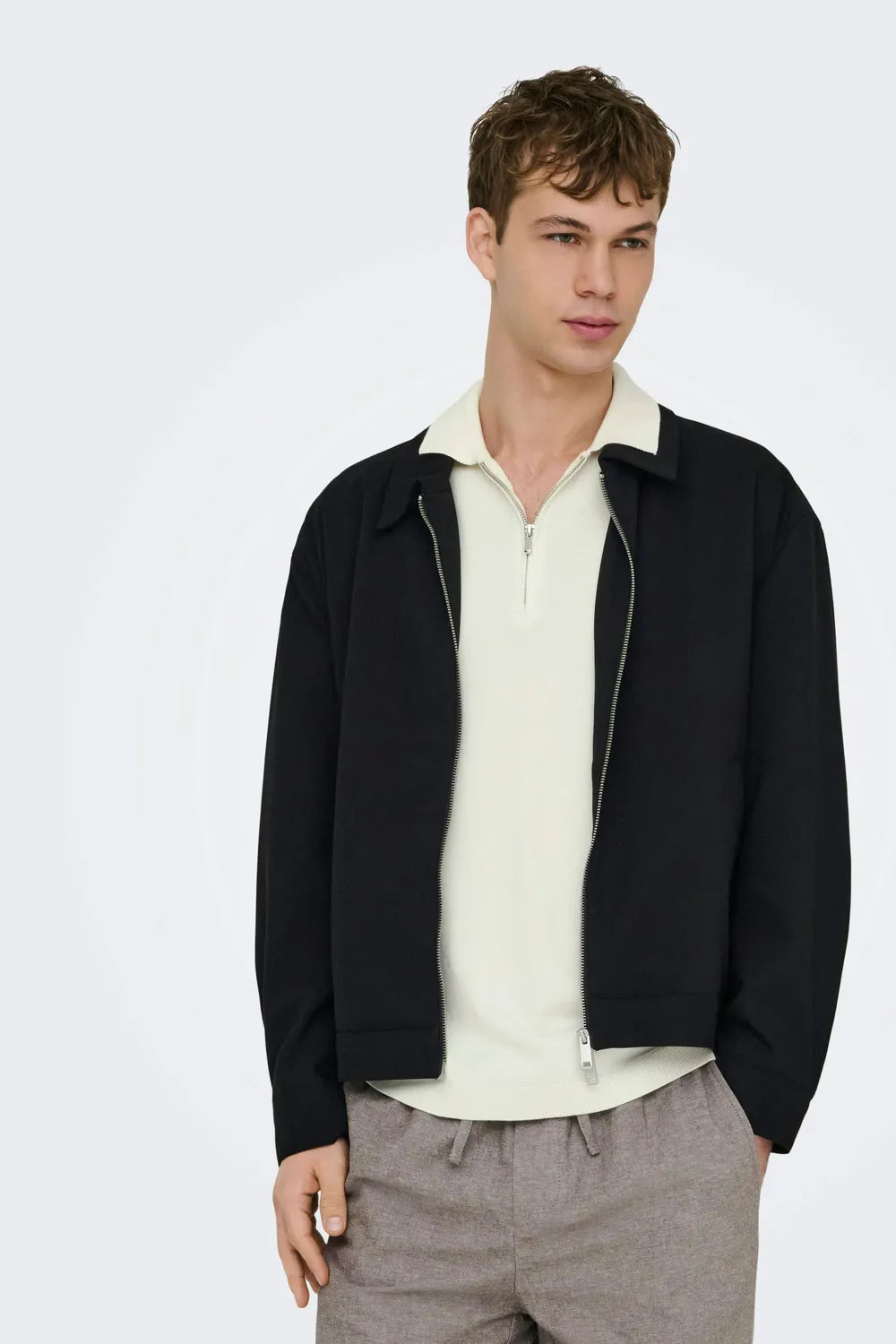 Only & Sons Erkek Bulut Beyazı Polo Yaka Tişört 22028606