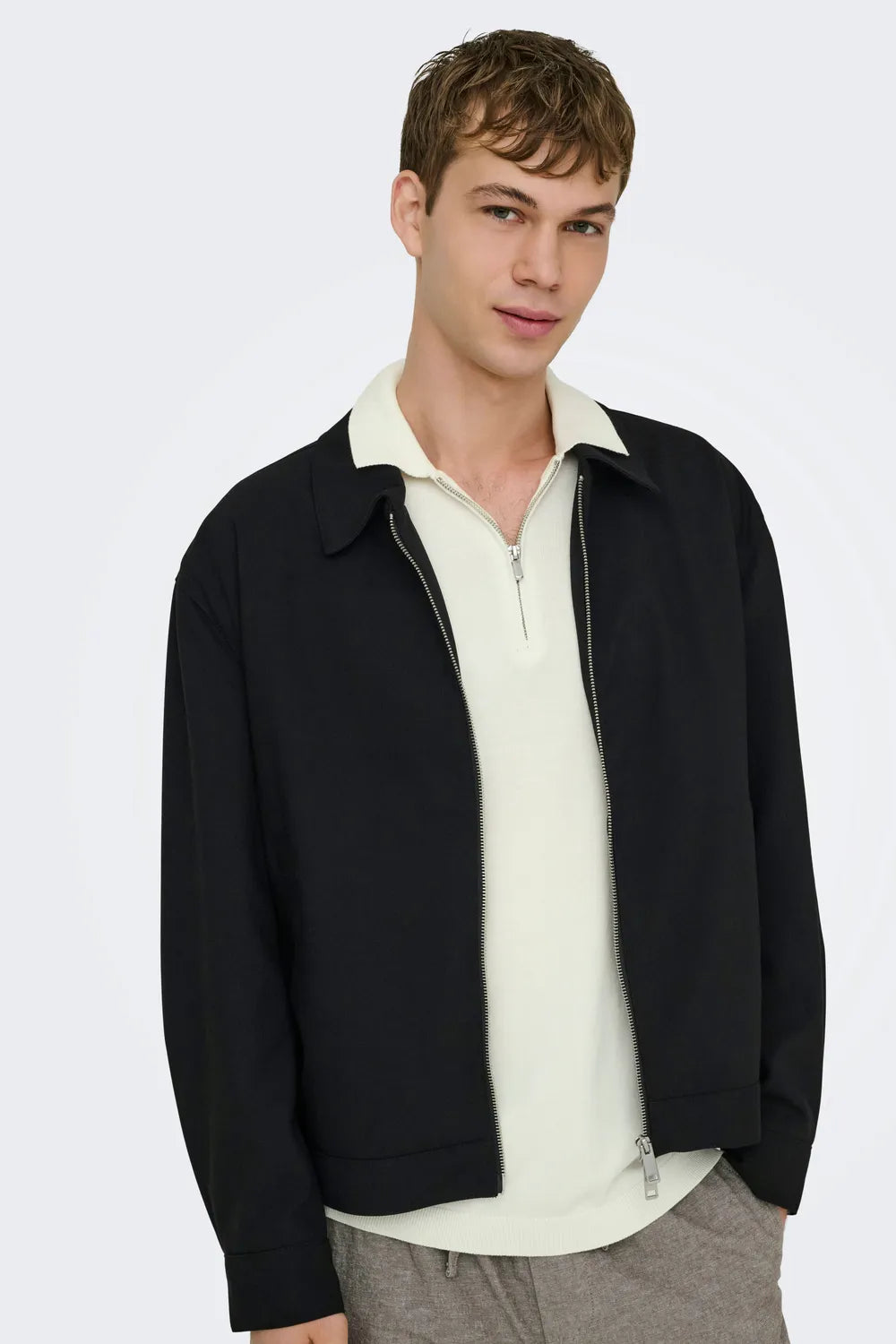 Only & Sons Erkek Bulut Beyazı Polo Yaka Tişört 22028606