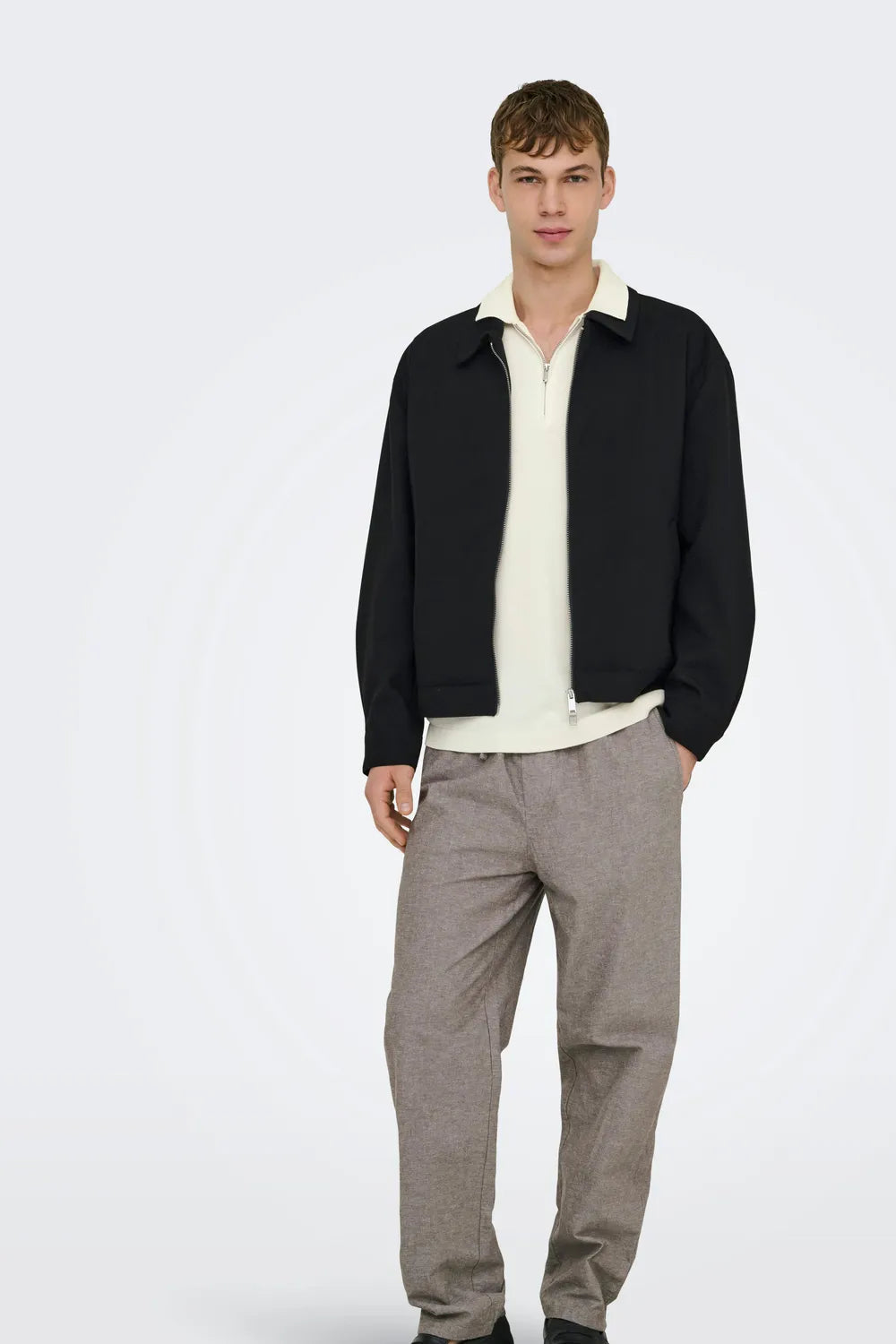 Only & Sons Erkek Bulut Beyazı Polo Yaka Tişört 22028606