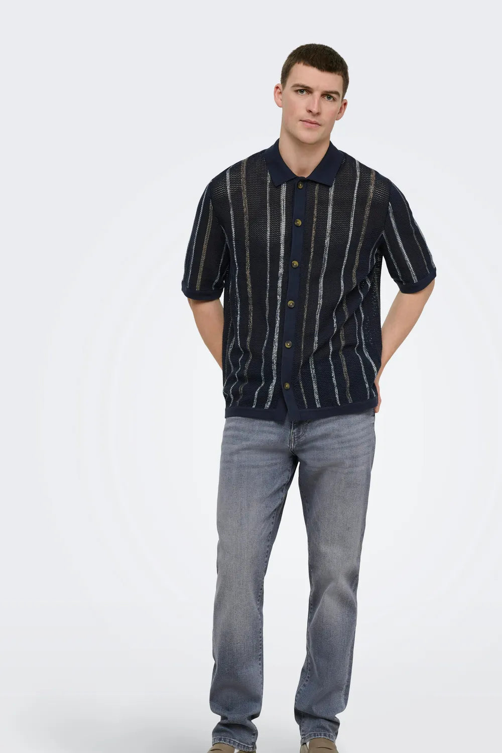 ONLY & SONS Erkken Koyu Mavi Tişört 22036174