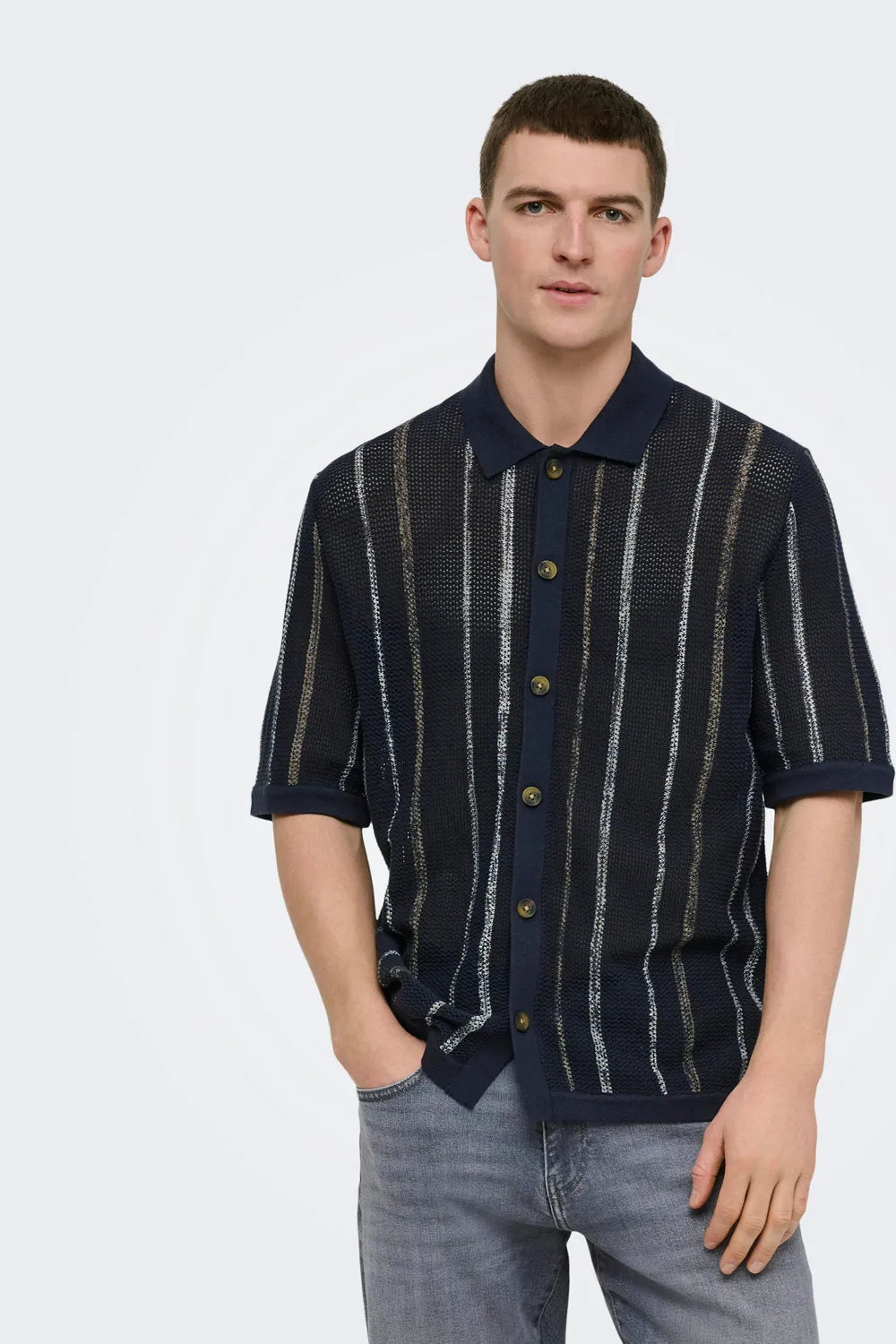 ONLY & SONS Erkken Koyu Mavi Tişört 22036174