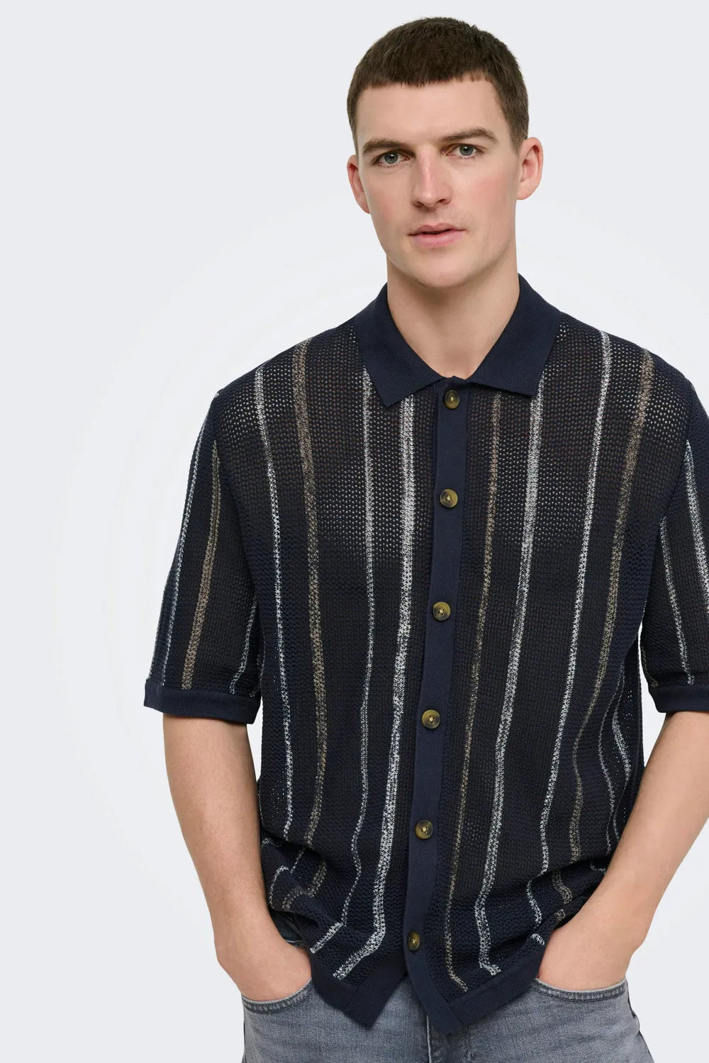 ONLY & SONS Erkken Koyu Mavi Tişört 22036174