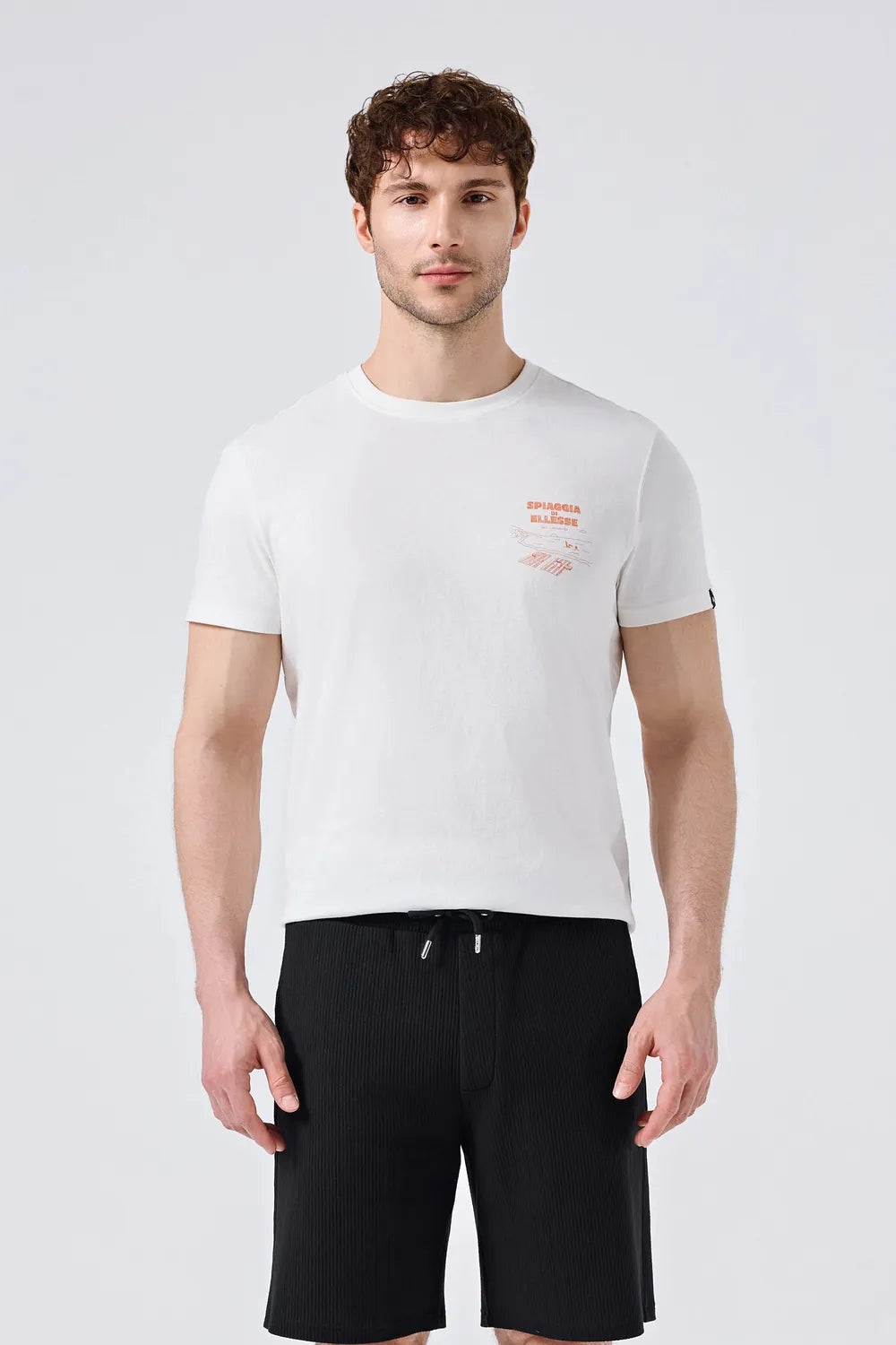 Ellesse Erkek Off White Tişört 6SM5065