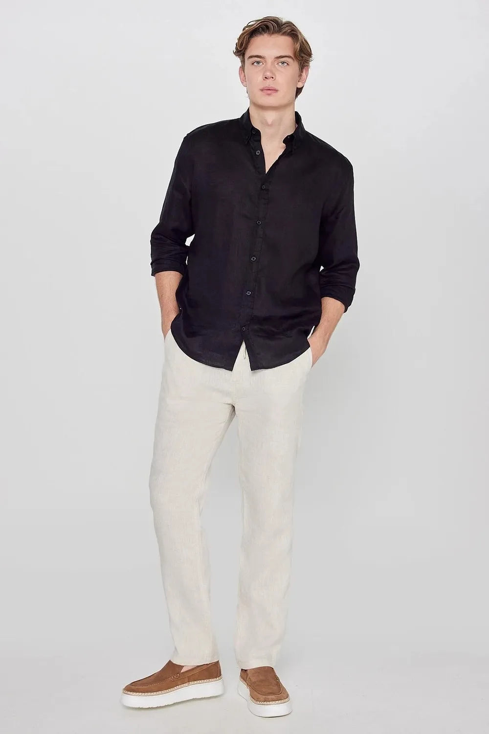 Lee Erkek Bej Keten Pantolon L2610018614