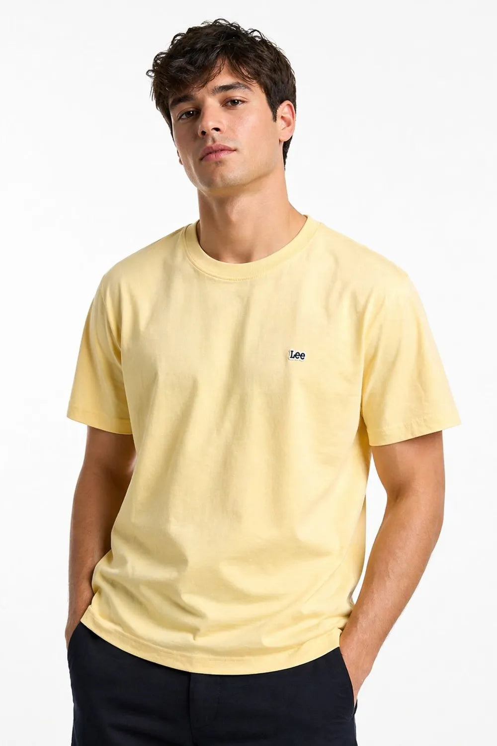 Lee Erkek Light Birch Bisiklet Yaka T-shirt L60UFQ818