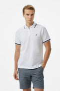 Nautica Erkek Beyaz Yarım Fermuar Ti̇şört 72398121