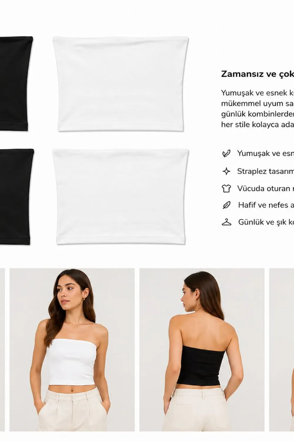 Di̇lvi̇n Kadın Beyaz Crop Top 2065934
