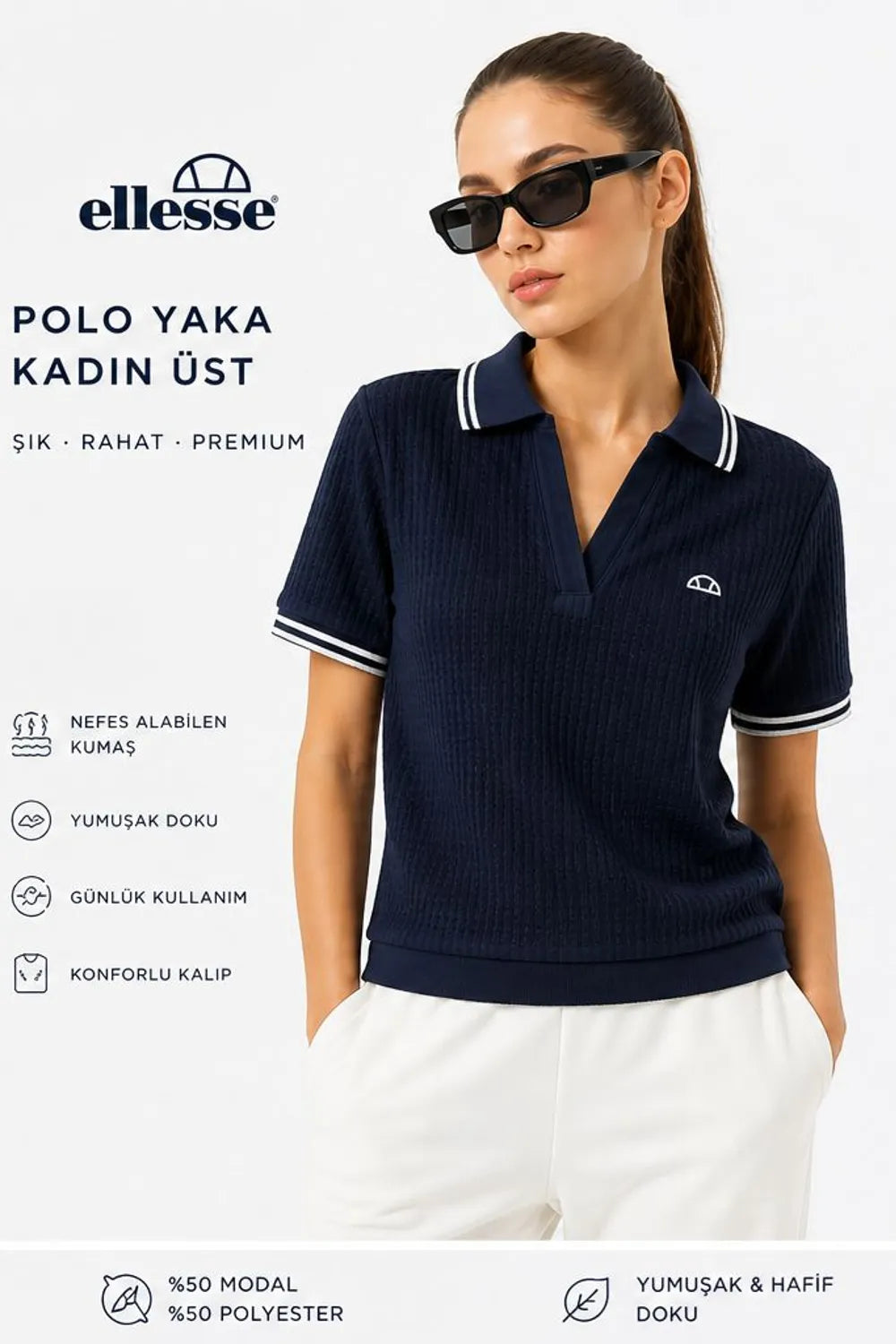 Ellesse Kadın Lacivert Polo Tişört 6SF5005
