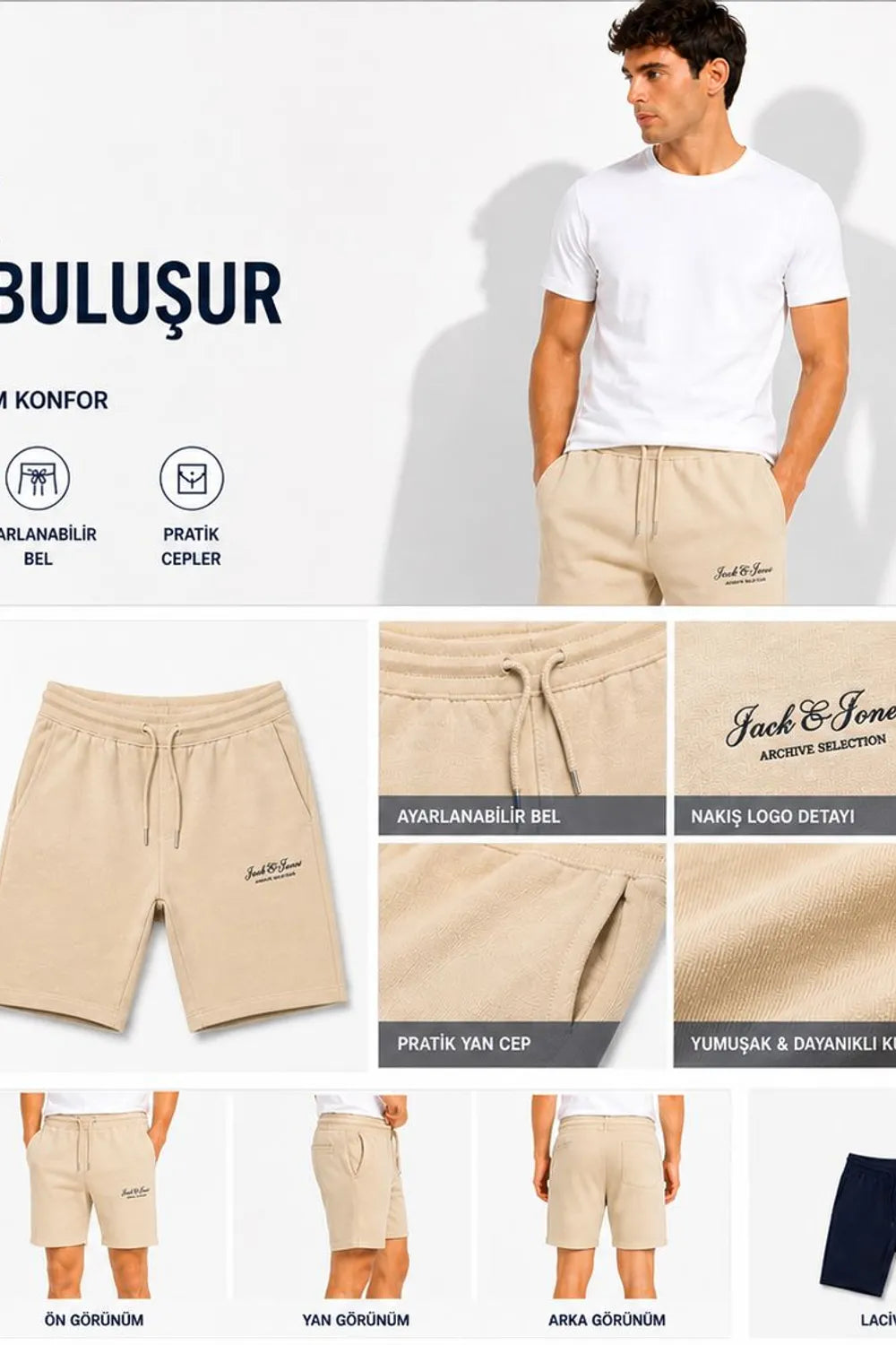 Jack&Jones Erkek BEJ Şort 12288638