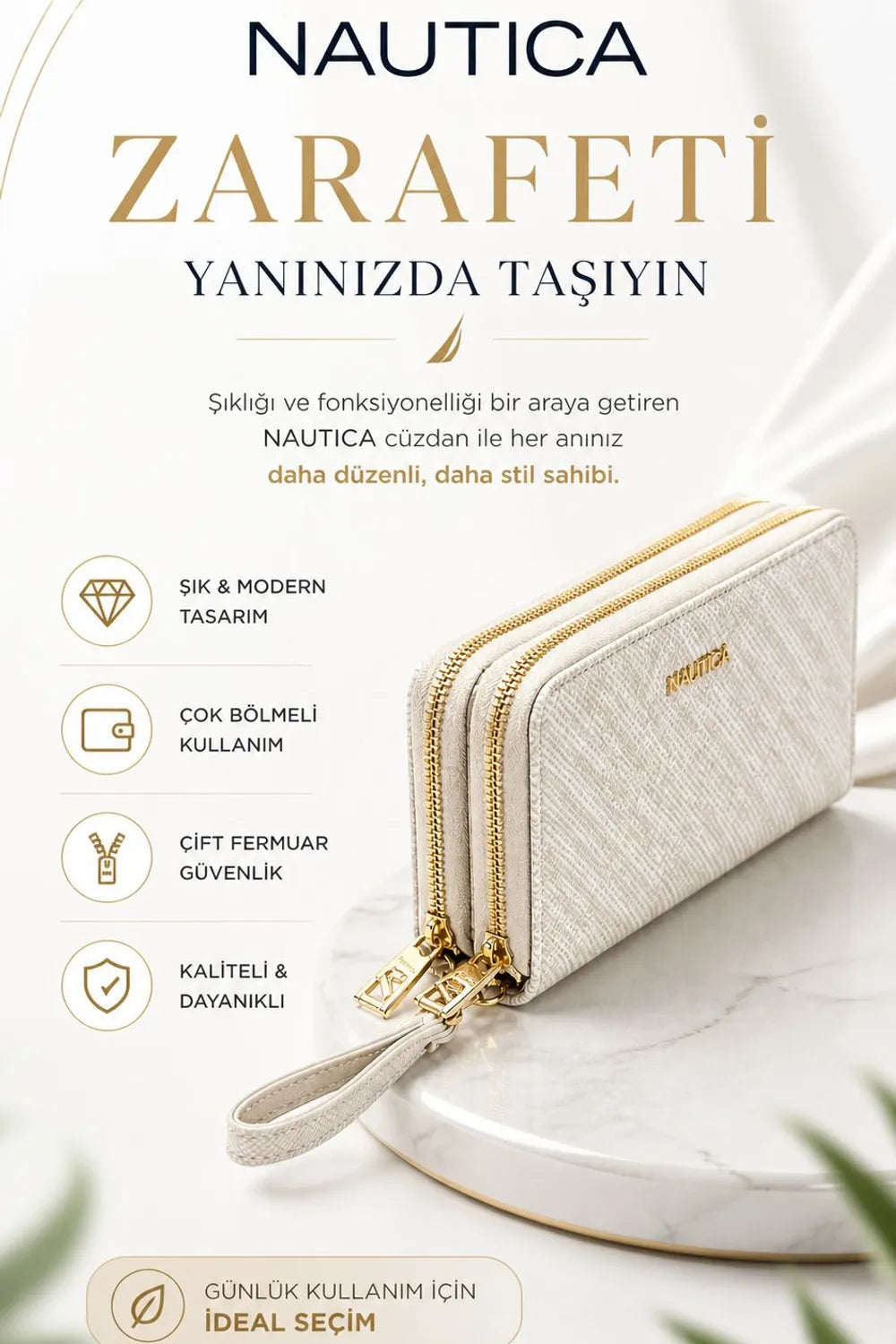 Nautica Kadın Bej Cüzdan C7820