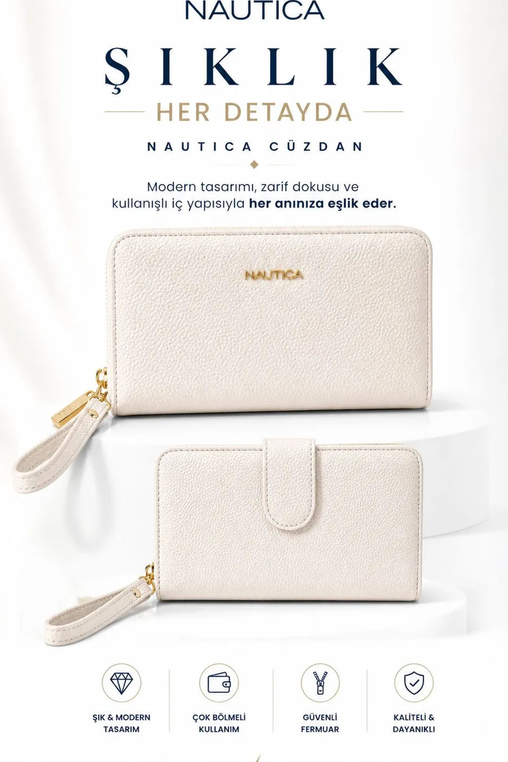Nautica Kadın Ekru Cüzdan C7824
