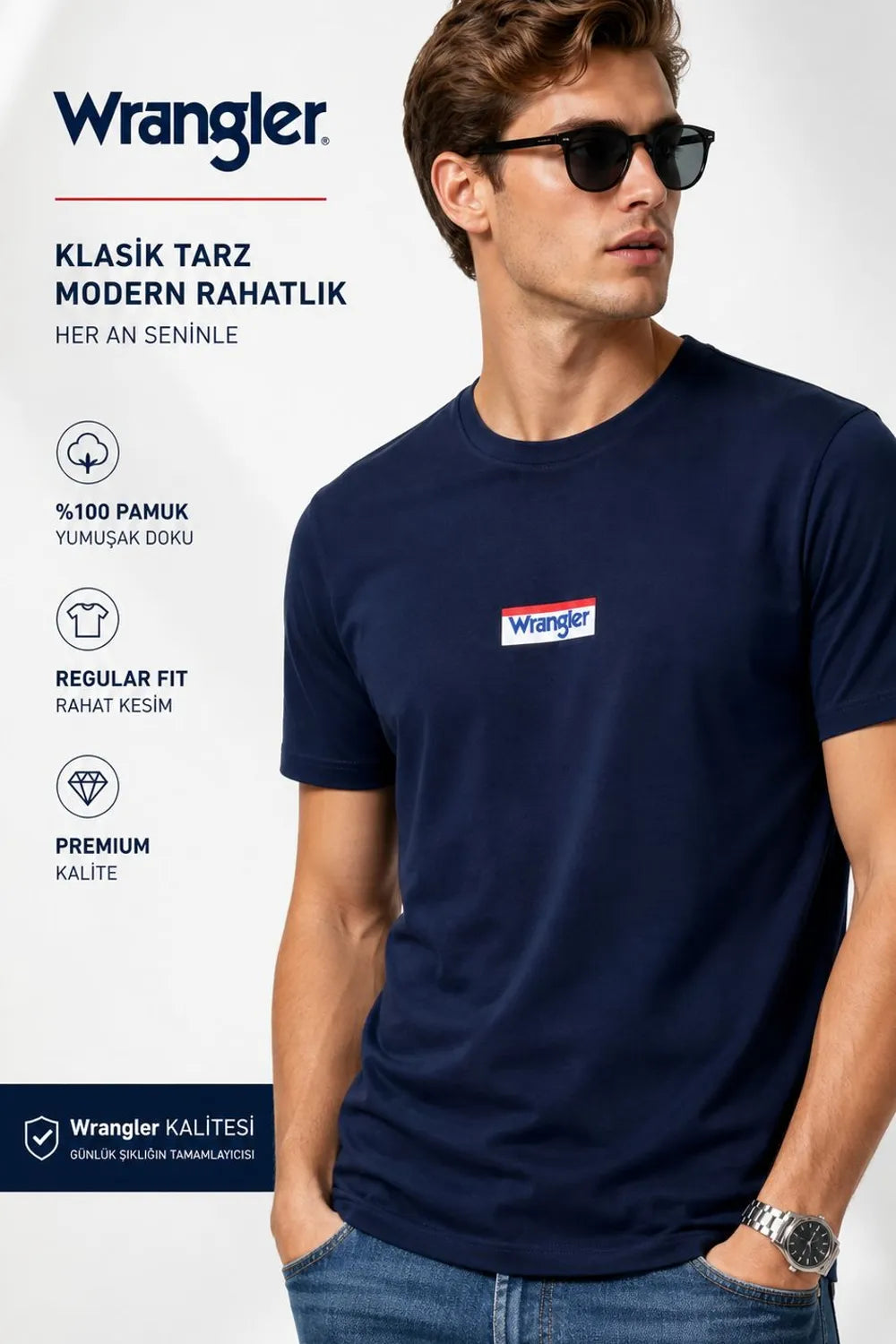 Wrangler Erkek Lacivert Tişört W2610068410