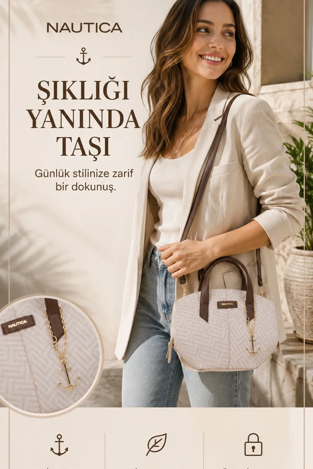 NAUTICA Kadın Bej-A.Kahve Çanta CN7621T