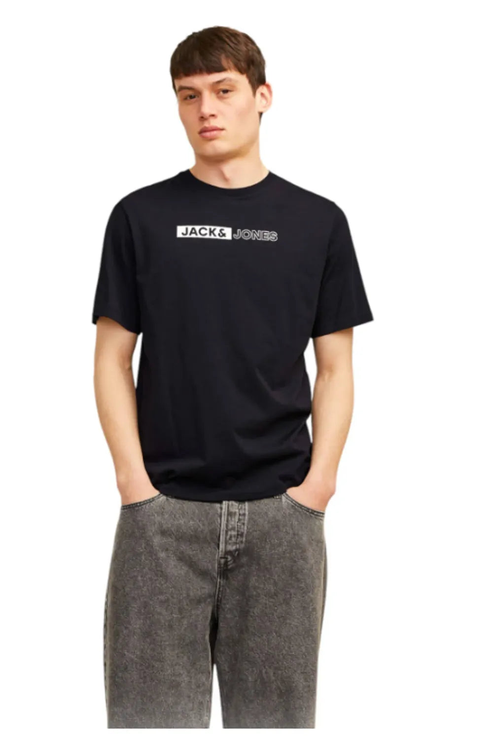 Jack&Jones Erkek Siyah Tişört 12233999