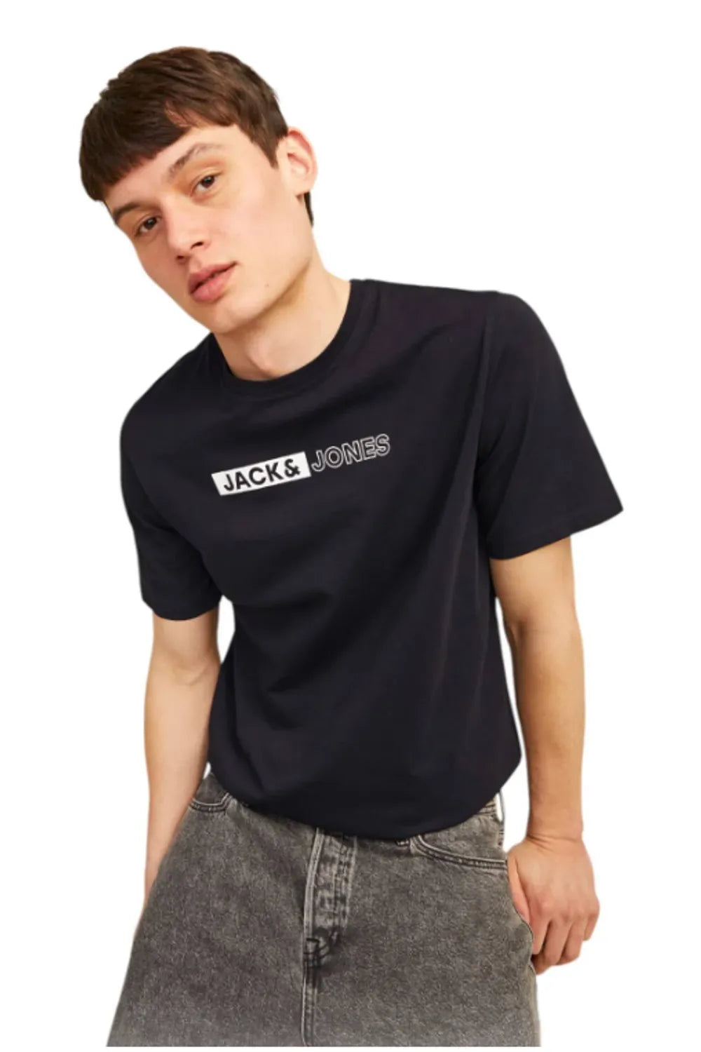 Jack&Jones Erkek Siyah Tişört 12233999