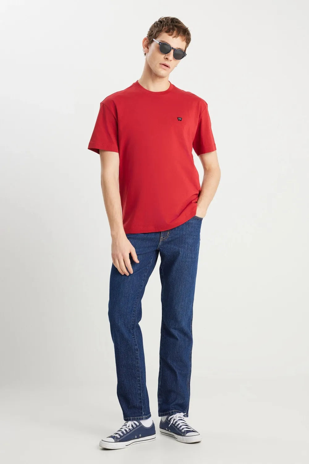 Wrangler Erkek Minimal Baskılı Kırmızı T-shirt W7NM203877600