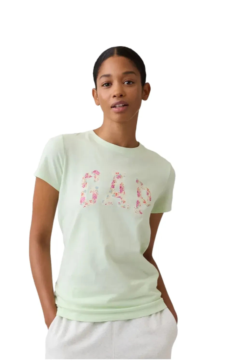 Gap Logo T-Shirt kadın açık yeşil