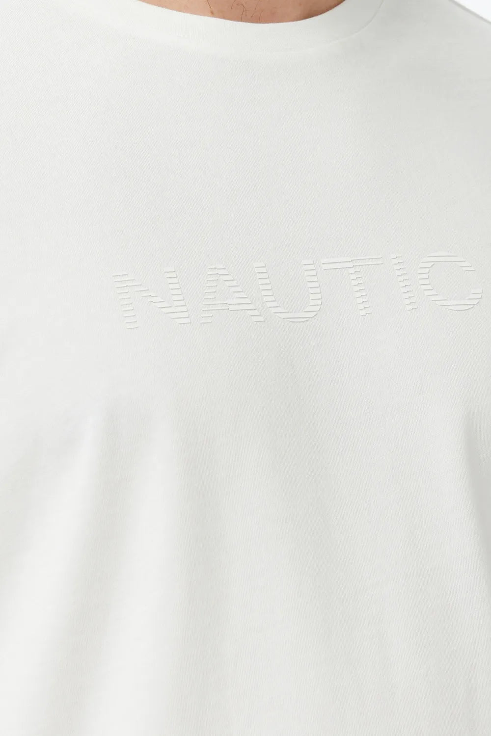 Nautica Erkek Beyaz Regular Fit Baskılı T-Shirt