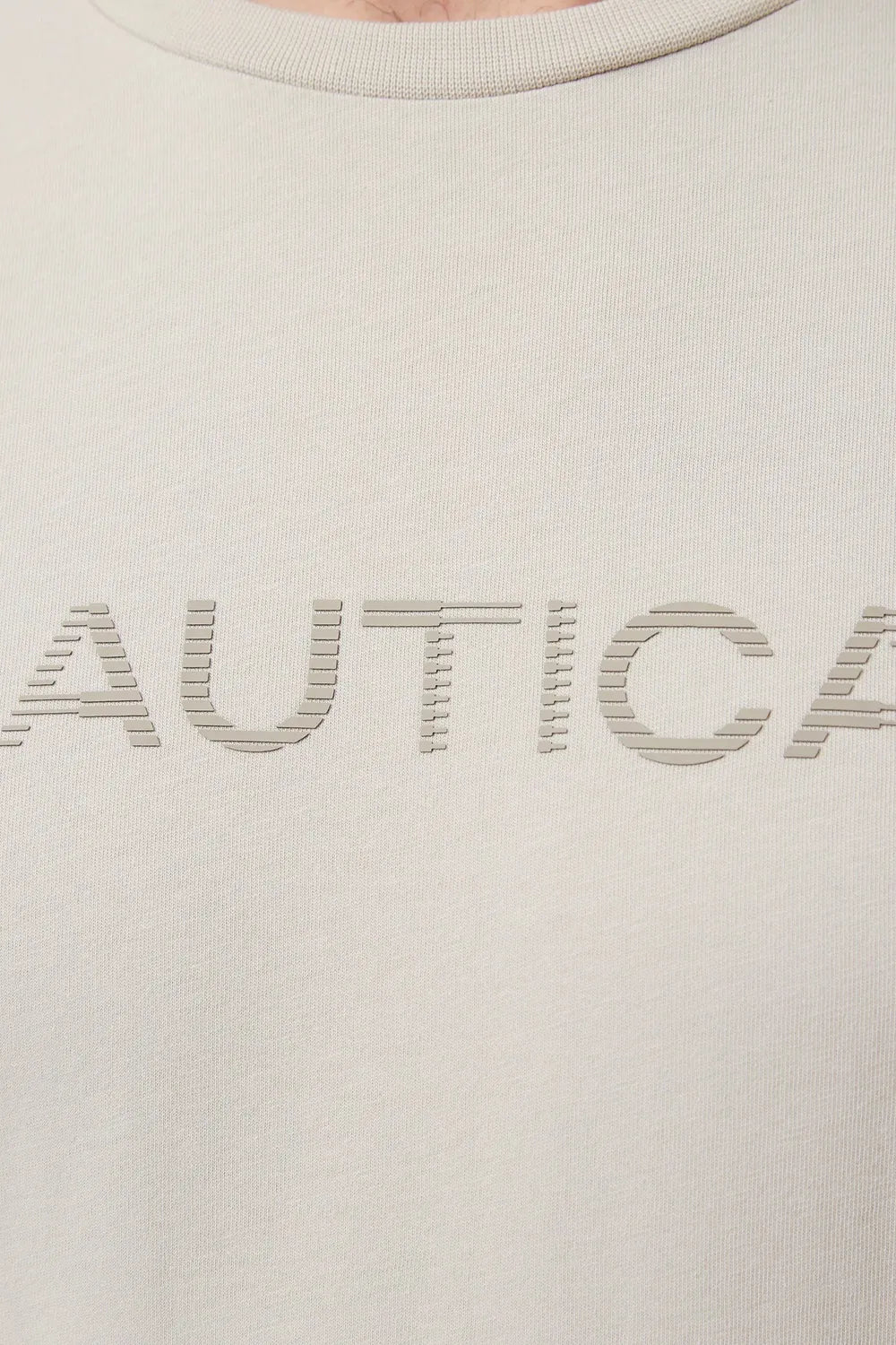 Nautica Erkek Bej Regular Fit Baskılı T-Shirt