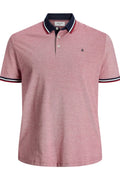 Jack Jones Erkek Pamuklu Kırmızı Polo Yaka Büyük Beden Tişört 12143859