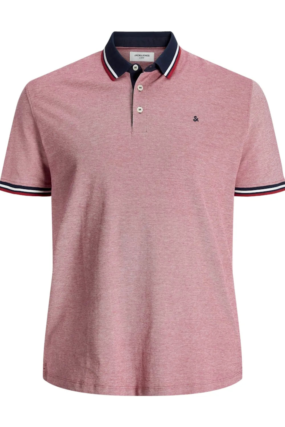Jack Jones Erkek Pamuklu Kırmızı Polo Yaka Büyük Beden Tişört 12143859