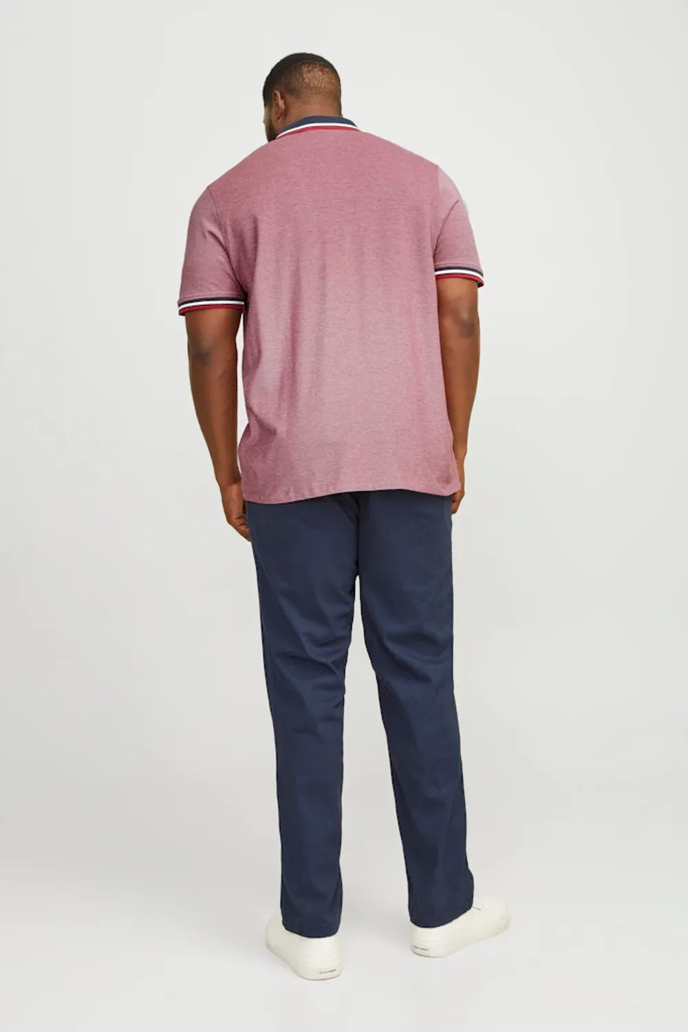 Jack Jones Erkek Pamuklu Kırmızı Polo Yaka Büyük Beden Tişört 12143859