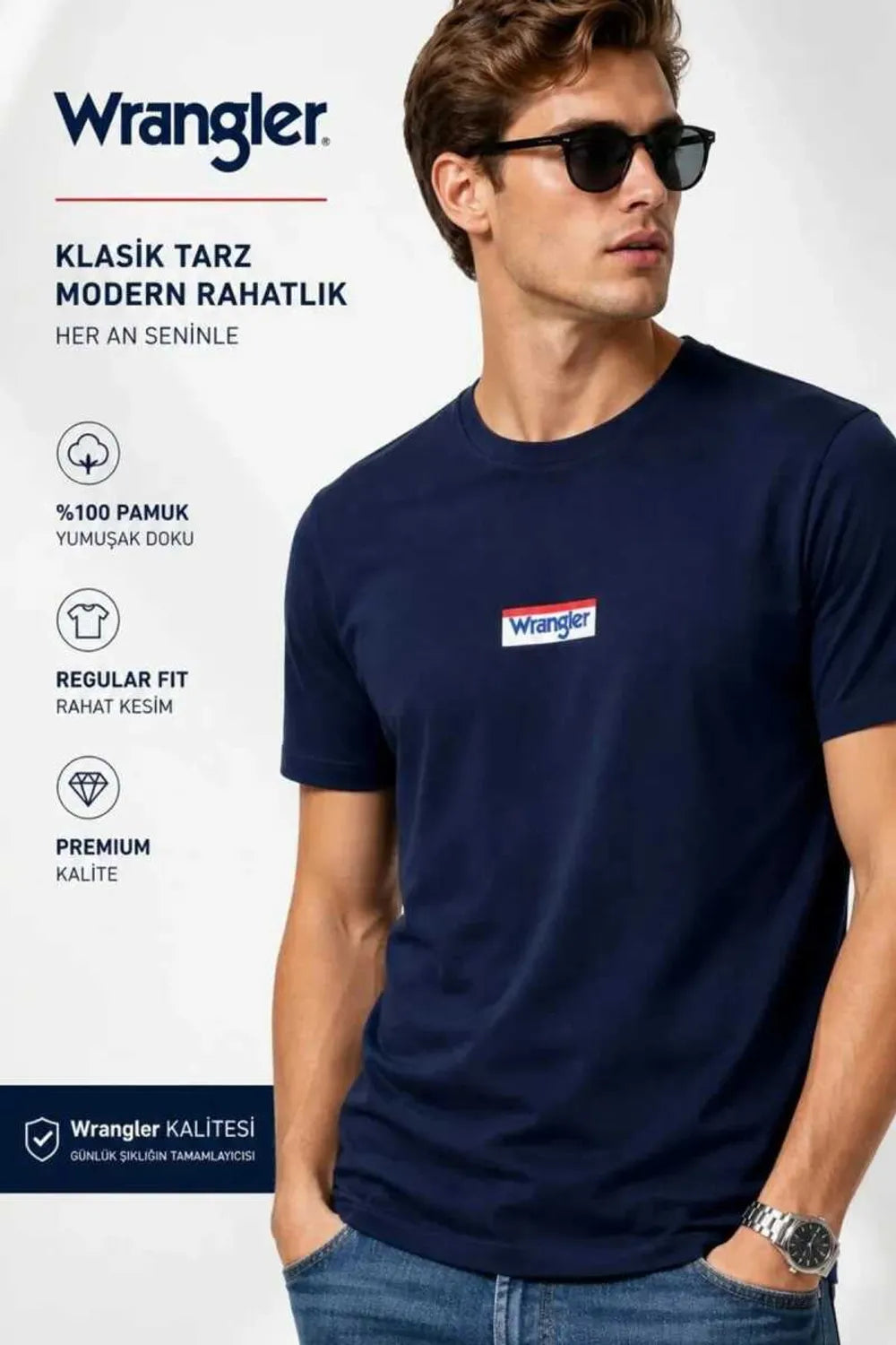 Wrangler Erkek Lacivert Tişört W2610068410