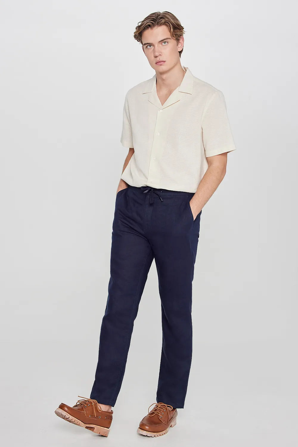 Lee Erkek Lacivert Keten Pantolon L2610018410