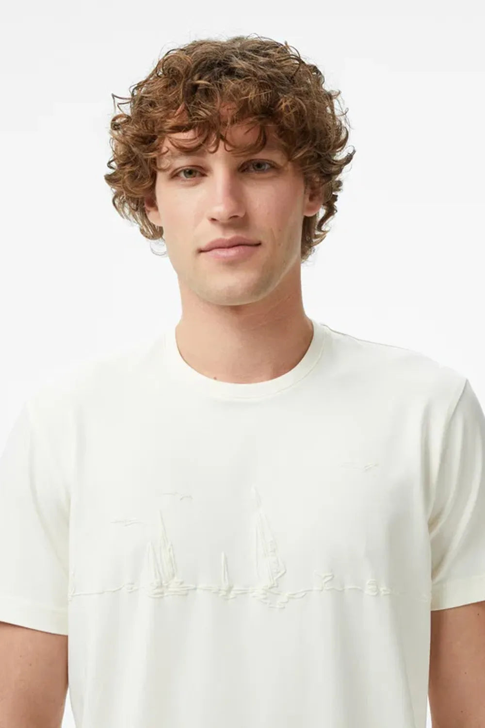 Nautica Erkek Krem T-shirt V55208