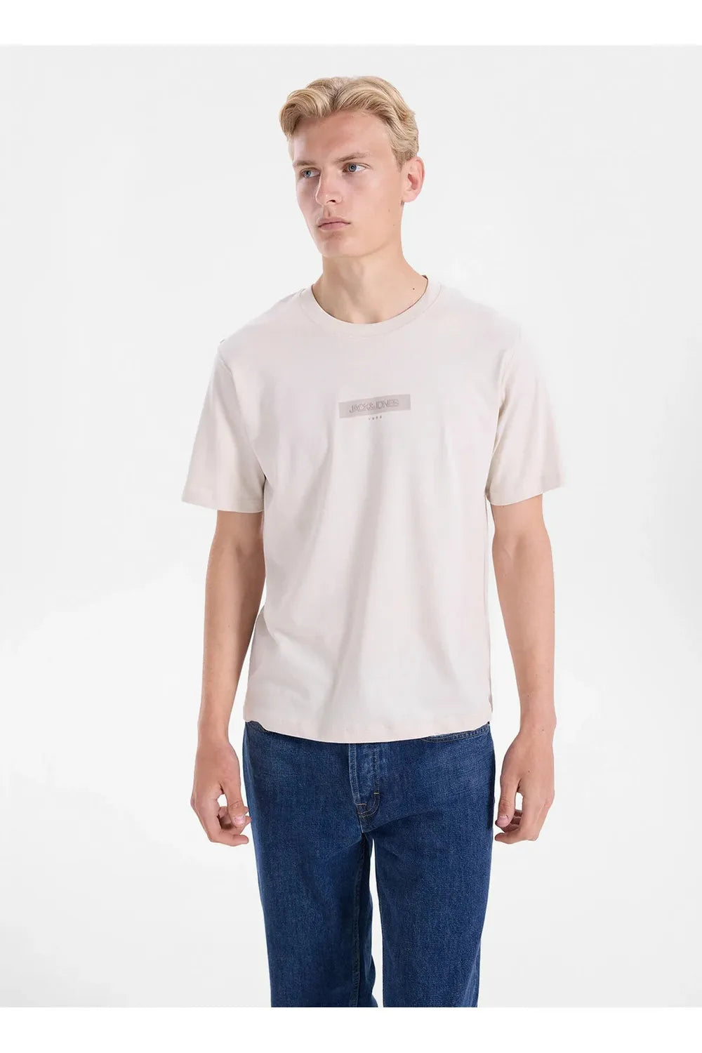 Jack & Jones Erkek Bej T-shirt 12307760