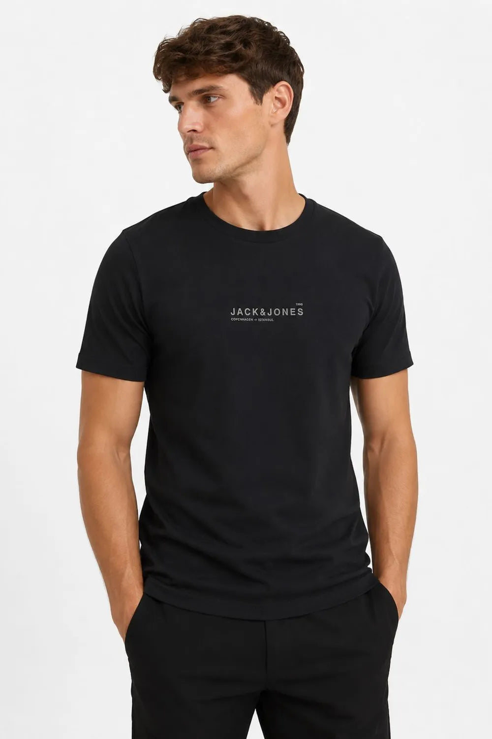Jack & Jones Erkek Si̇yah T-shirt 12309153