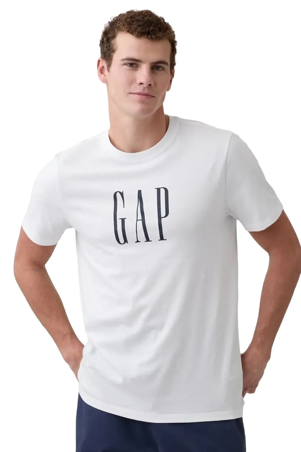 GAP Everyday Soft Crop Logo Erkek Beyaz Günlük Stil T-Shirt 323469211