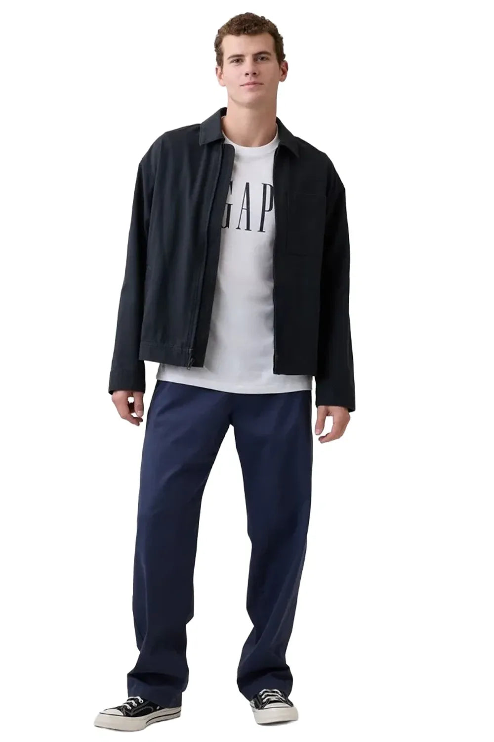 GAP Everyday Soft Crop Logo Erkek Beyaz Günlük Stil T-Shirt 323469211